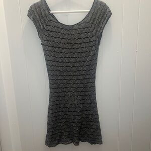 Free People Black and Gray Sheath Mini Dress
